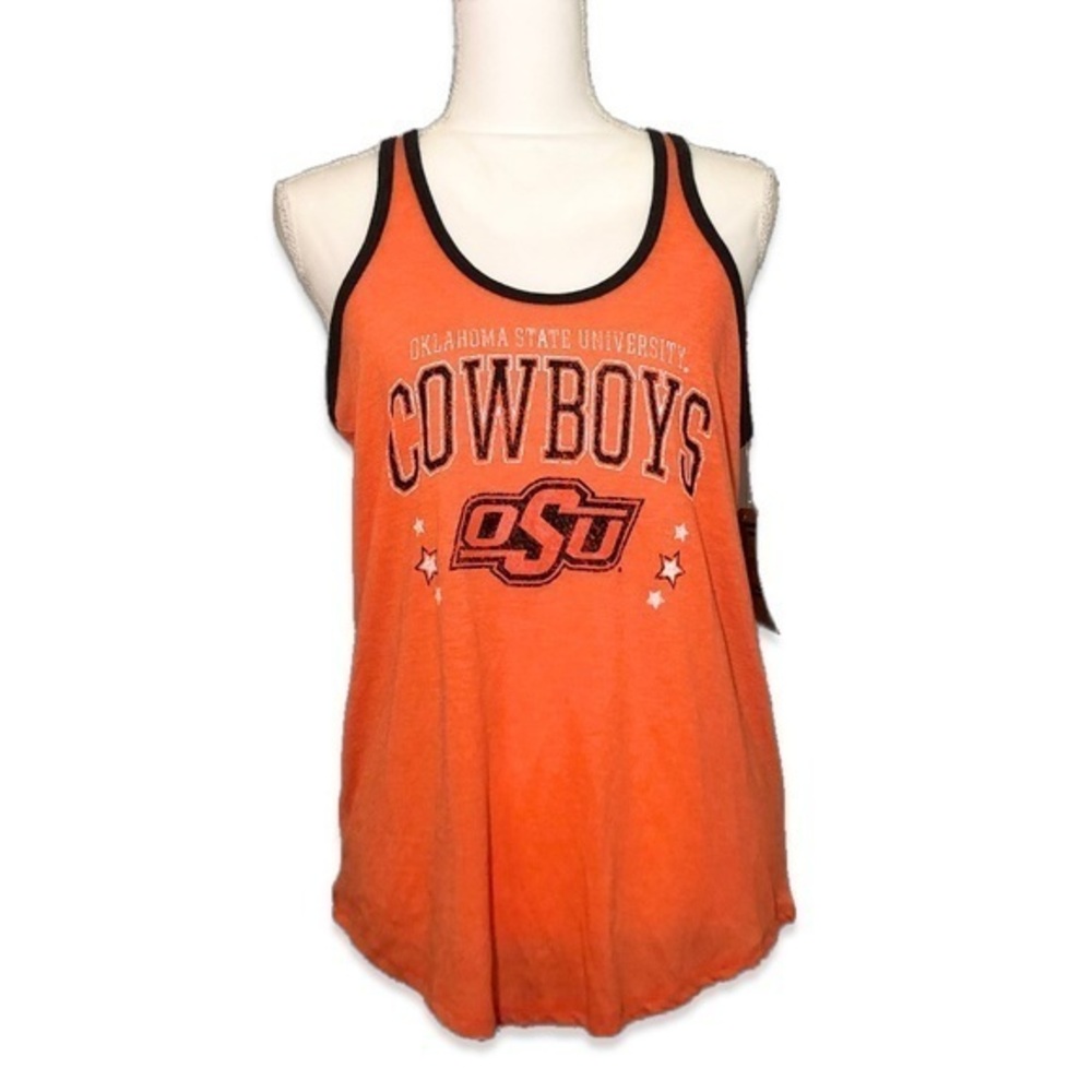 NWT OSU Oklahoma State University Cowboys Orange Black Racerback Tank Top New